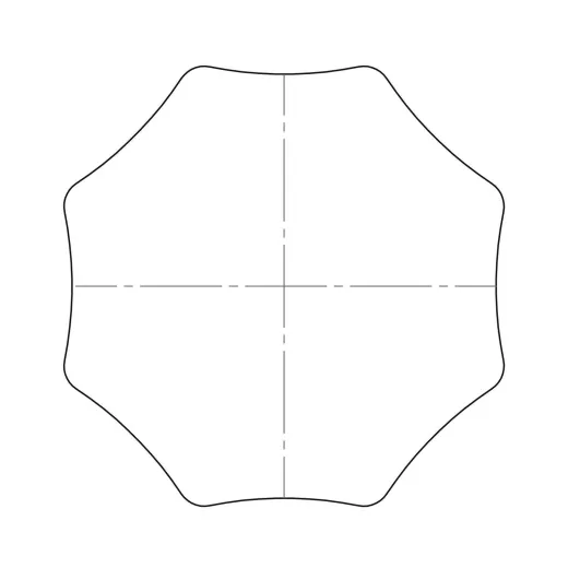 Adapterset L, SW 102x2 mm, 8-kant, Profilrohr, Alulux (Typ 16)
