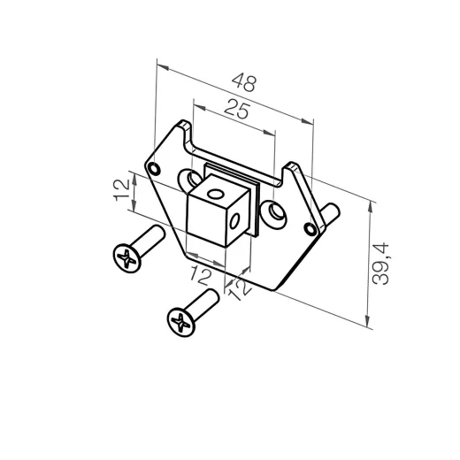 elero Adapterplatte 12 x 12 Höhe 12 mm / Baureihe M