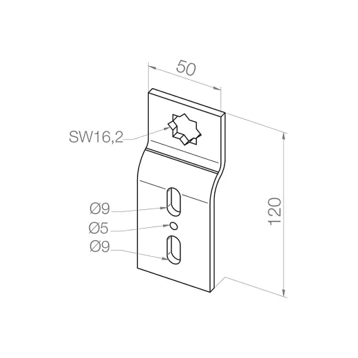 Abmessungen elero Wandlager / Baureihe L RH / Art. Nr.: 133010801
