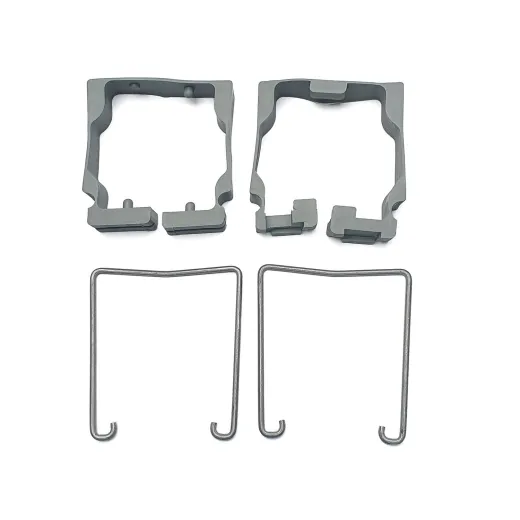 2x 16 300.8802 Spannbügel, 1x 16 300.8602 Gummidämpfer (Motormitte), 1x 16 300.8701 Gummidämpfer (Getriebeseite), 1x 26 200.3601