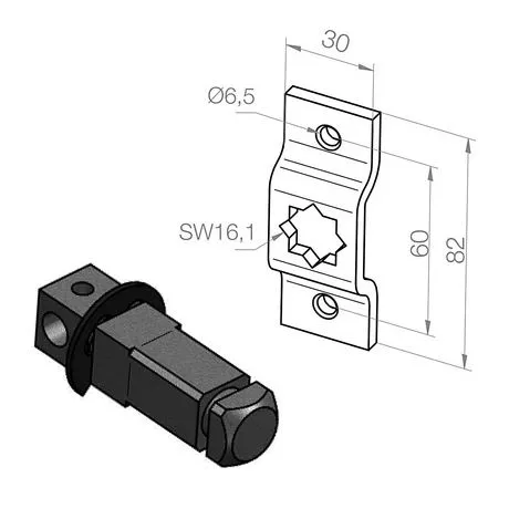 elero Sternlager inkl. Vierkantbolzen 16 x 16 mm / Art. Nr.: 131063501 / 233751501