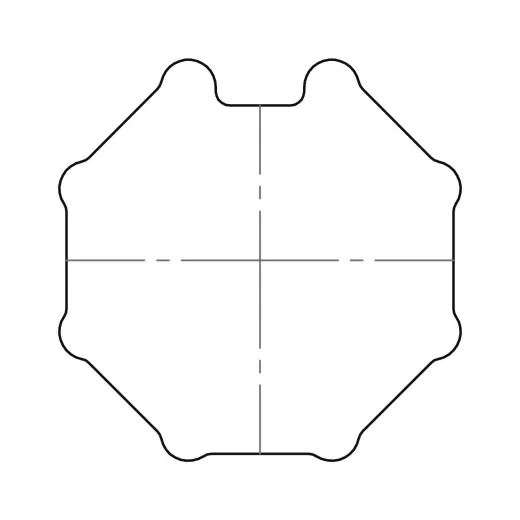 Adapterset S 8-kant SW 60 Profilrohr (Typ 20)