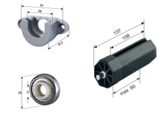 Aufschraub-Lagerschale mit Walzenkapsel und Kugellager SW 50